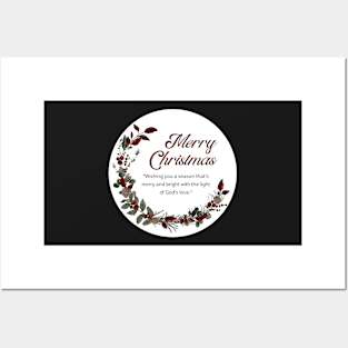 Merry Christmas Round Sticker 25 Posters and Art